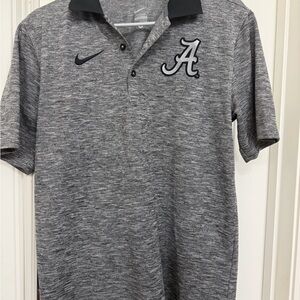 Nike Men’s Heather Gray Polo with Black Collar & Alabama A Logo